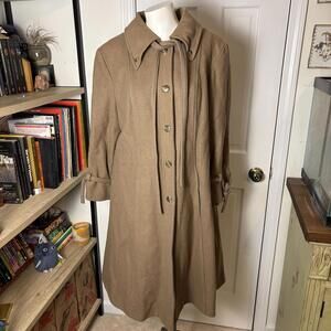 Vintage Long Wool Button Down Coat